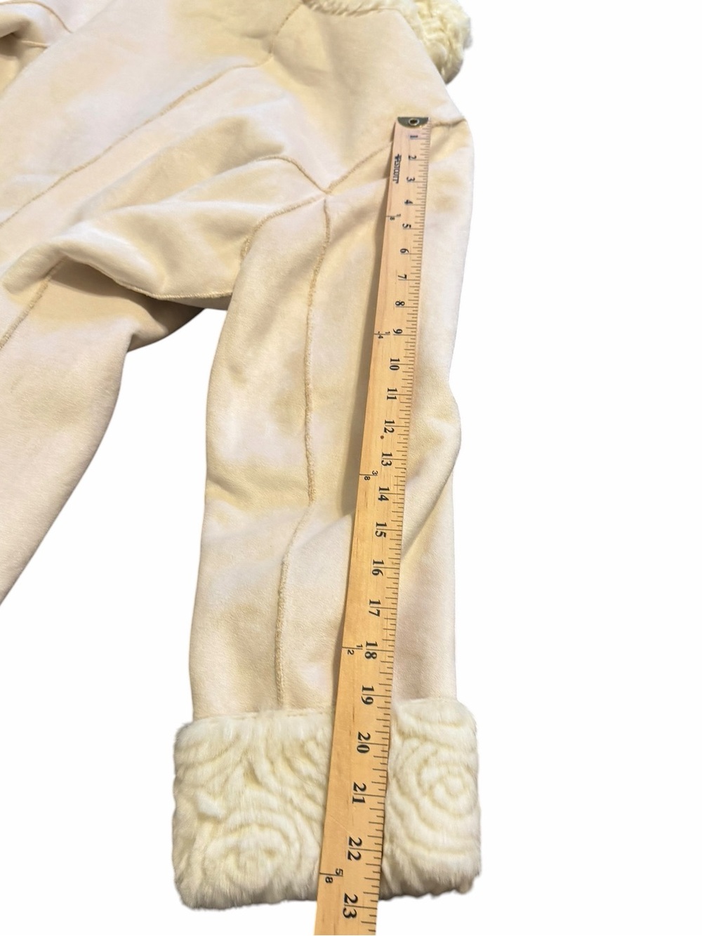 Coldwater Creek NWT Reversible Faux Fur Coat Ivory Shearling Quiet Luxury 16 - Picture 8 of 9